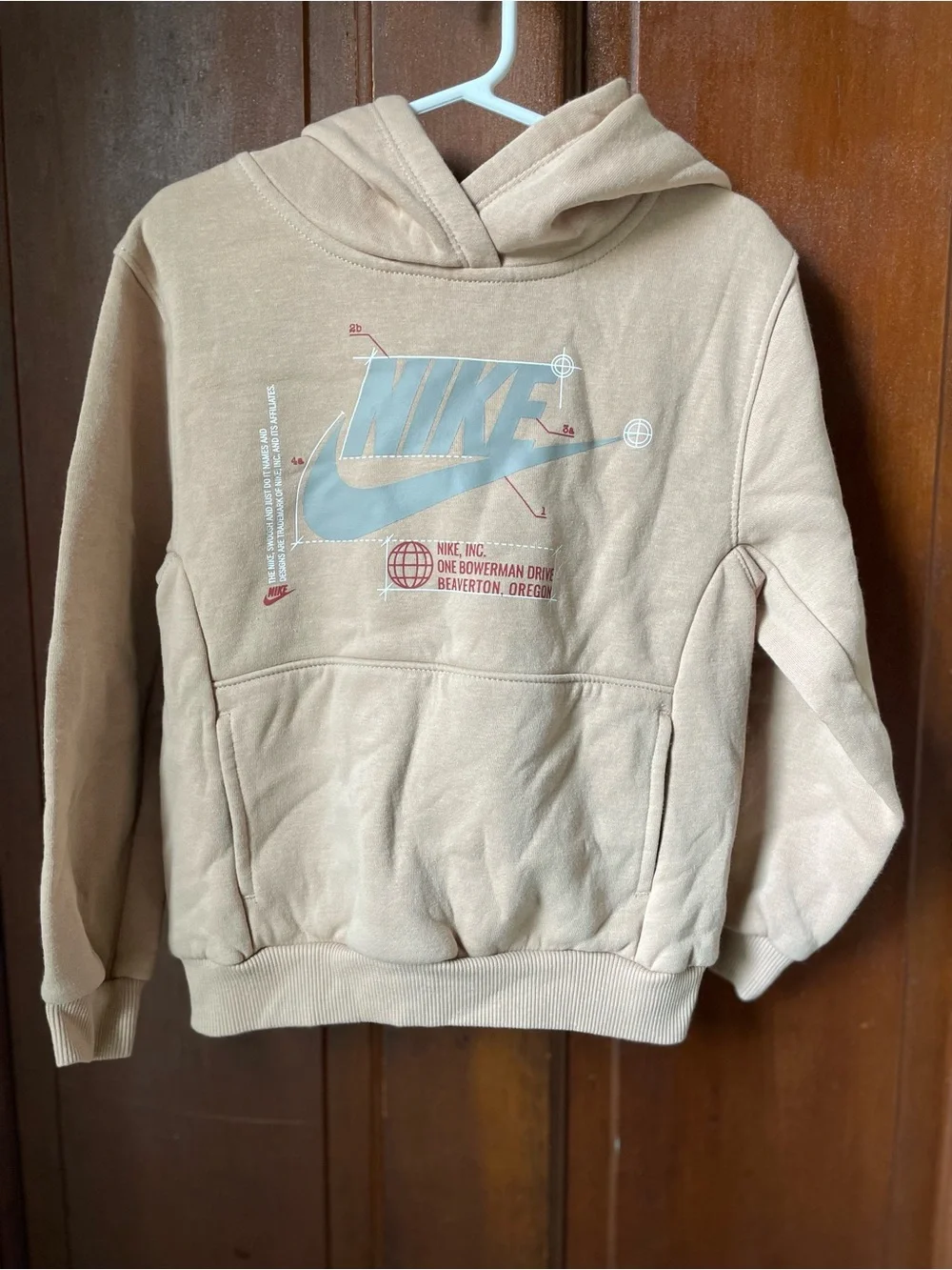 Nike boys size 5 tan hoodie